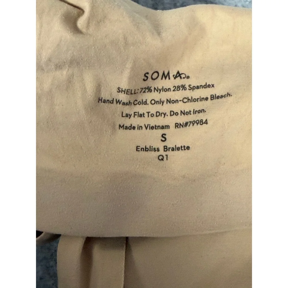 Soma Enbliss Bralette Tan Nude Wireless Seamless Bra Size S Small Q1 RN79984‎